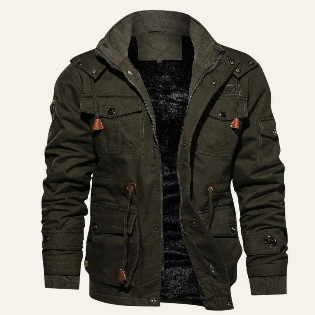 Mens Insulated Field Jacket Multi Pocket Design