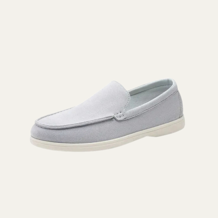 Mens Suede Slip-On Loafers Minimalist Apron Toe