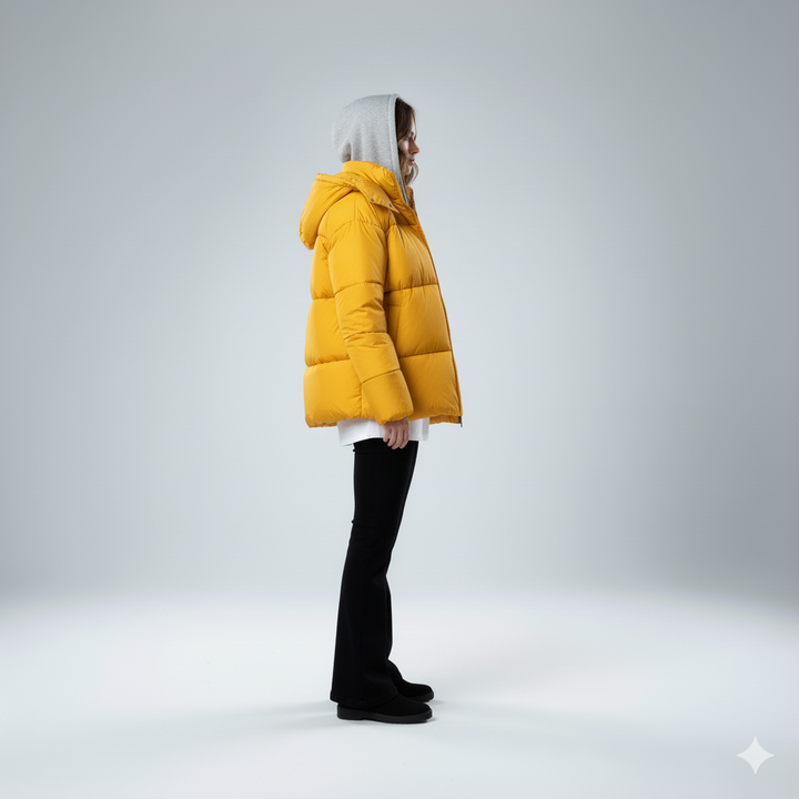 Womens Quilted Padded Jacket Oversized Hooded Winter Coat