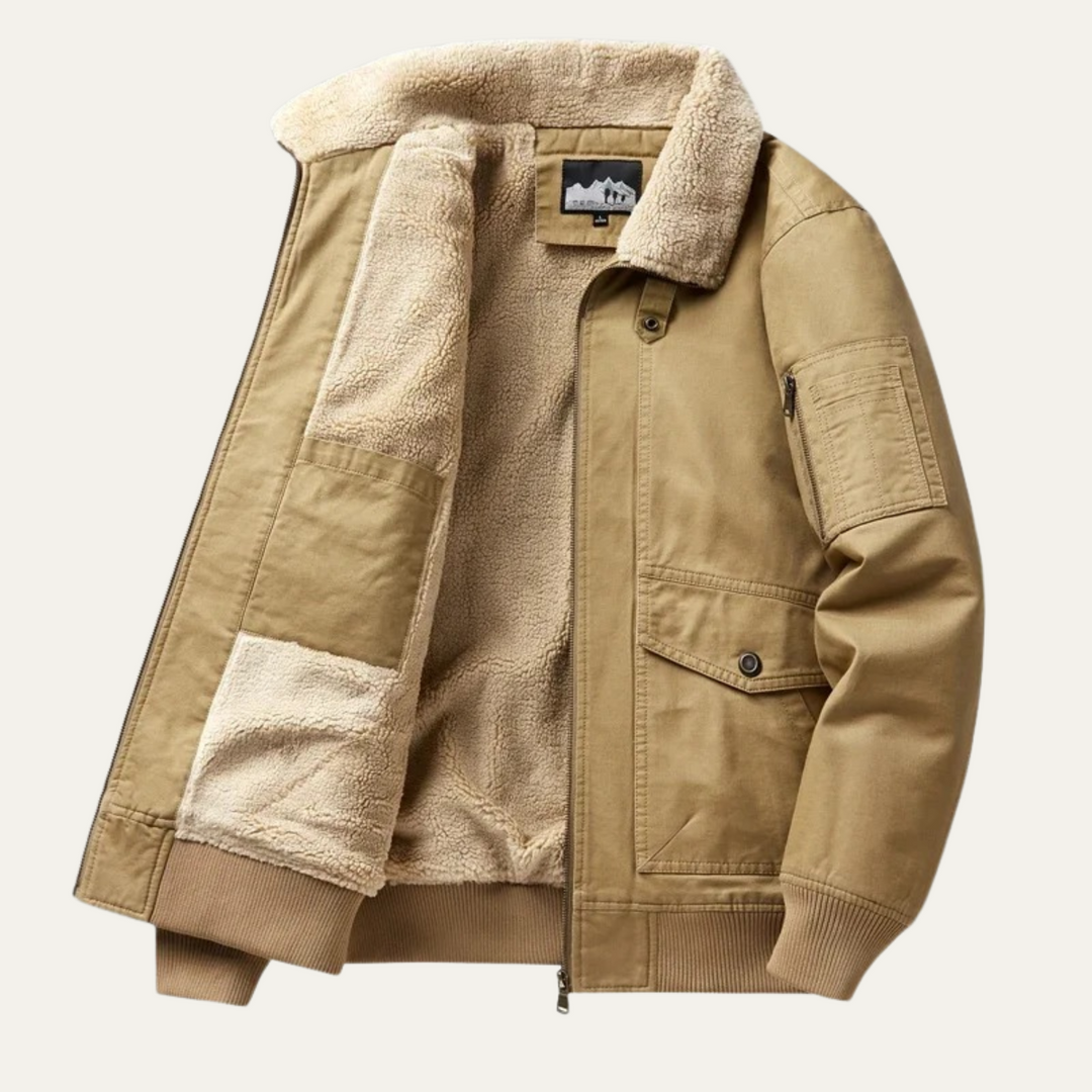 Mens Fleece Bomber Jacket Warm Winter Fit