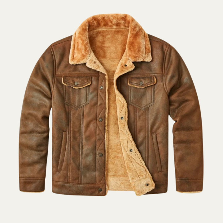 Mens Trucker Jacket Shearling Lined Classic Fit