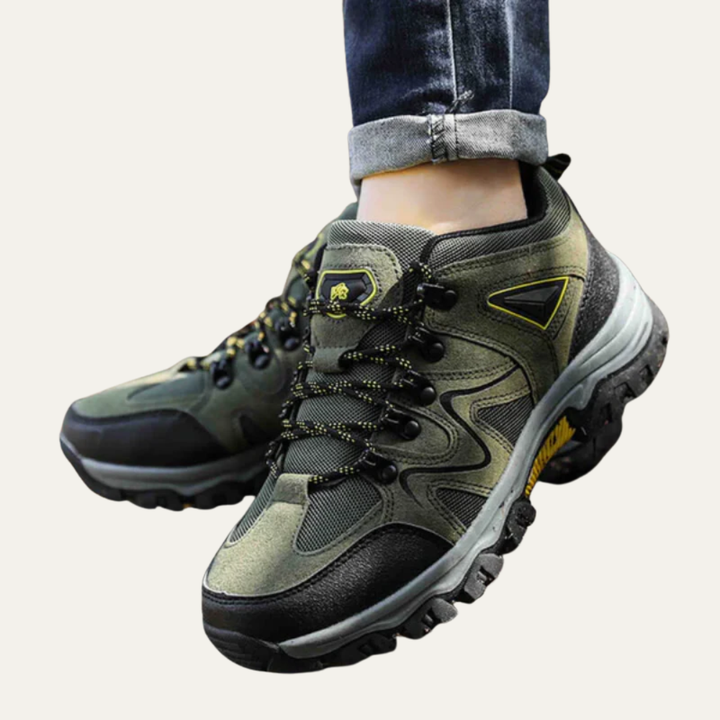 Mens Trail Shoes Mesh Panel Rugged Design