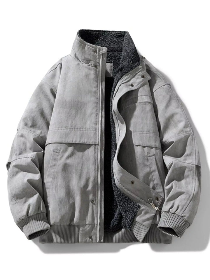 Mens Bomber Coat Sherpa Fleece Warm Fit