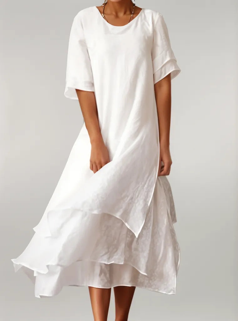 Womens Midi Dress Cotton Comfortable Fit