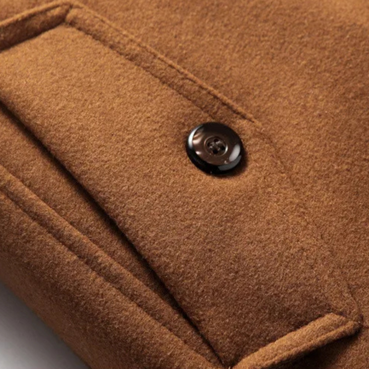 Mens Wool Blend Trench Coat Quilted Lining Classic Fit