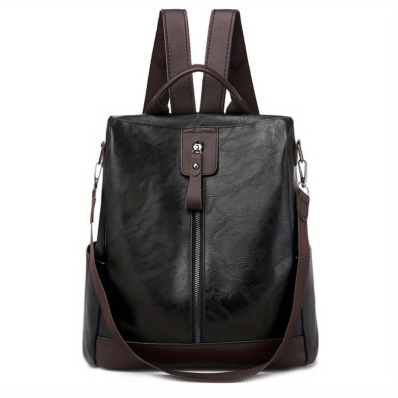 Womens Backpack Vegan PU Leather Secure Design - BritishMode