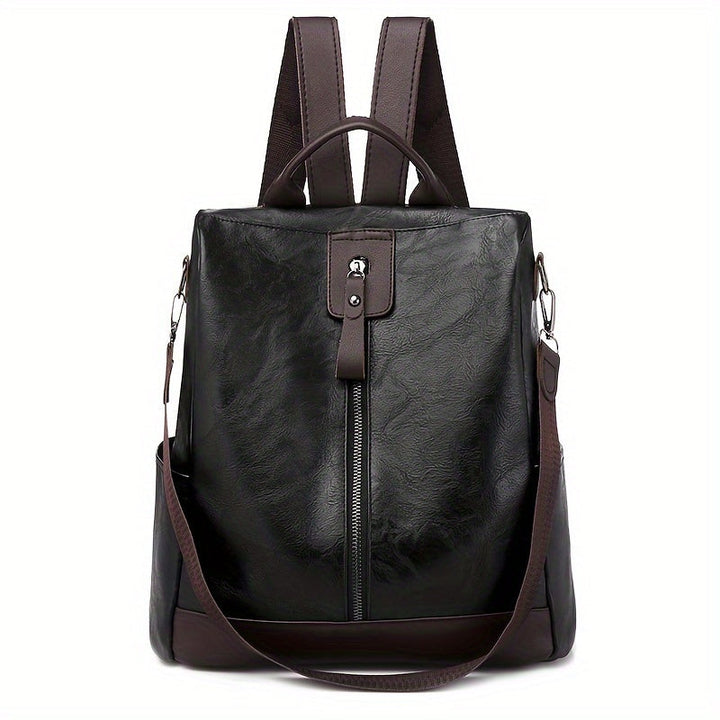 Womens Backpack Vegan PU Leather Secure Design - BritishMode