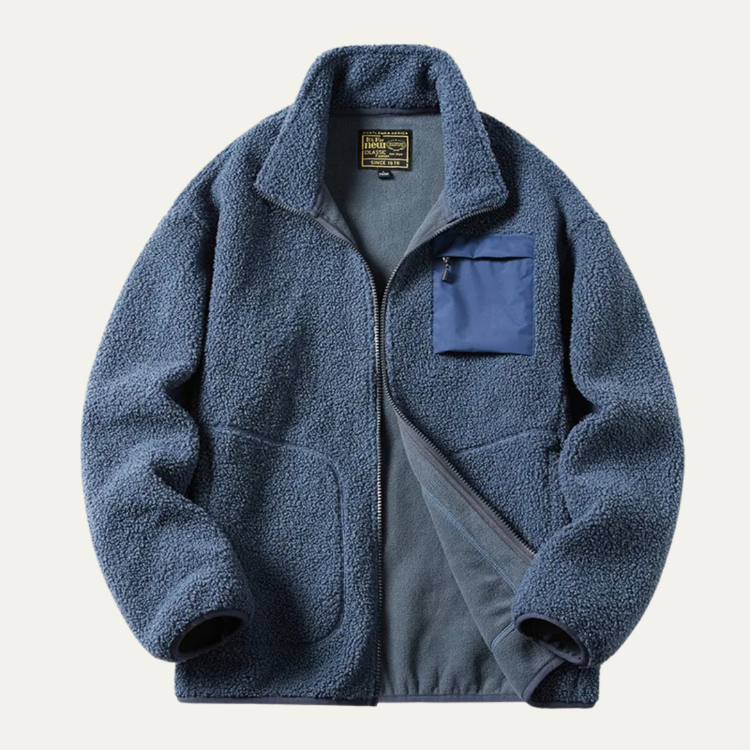 Mens Fleece Jacket Thick Warm Zip-Up Winter