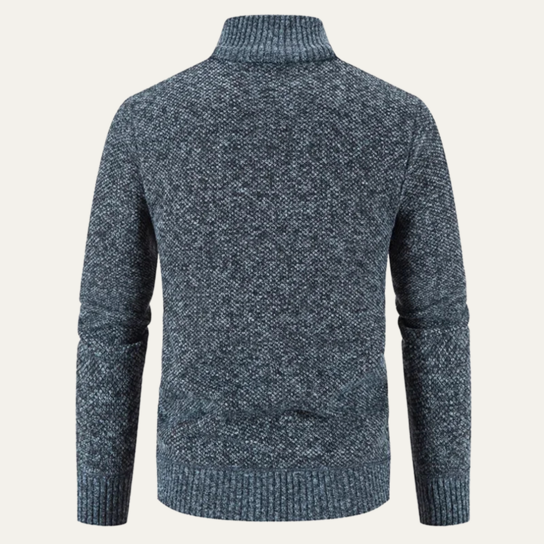 Mens Knit Cardigan Jacket Diamond Pattern Full Zip