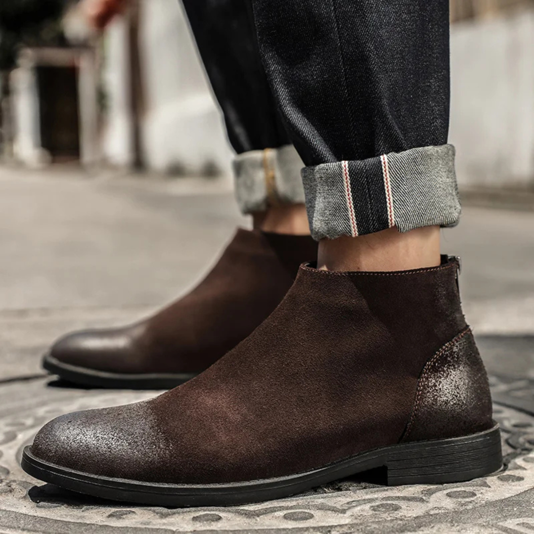 Mens Suede Chelsea Boots Vintage Style