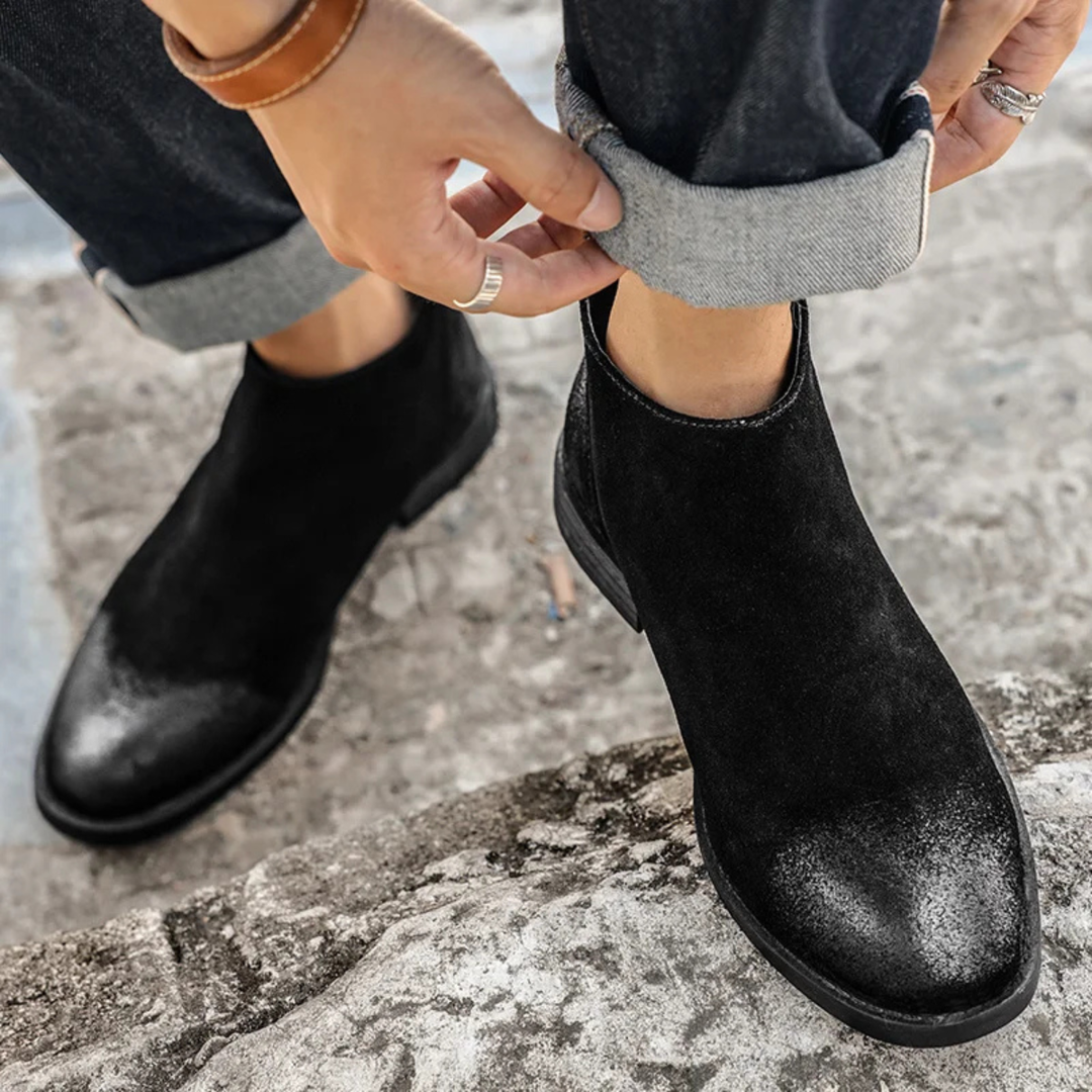 Mens Suede Chelsea Boots Vintage Style