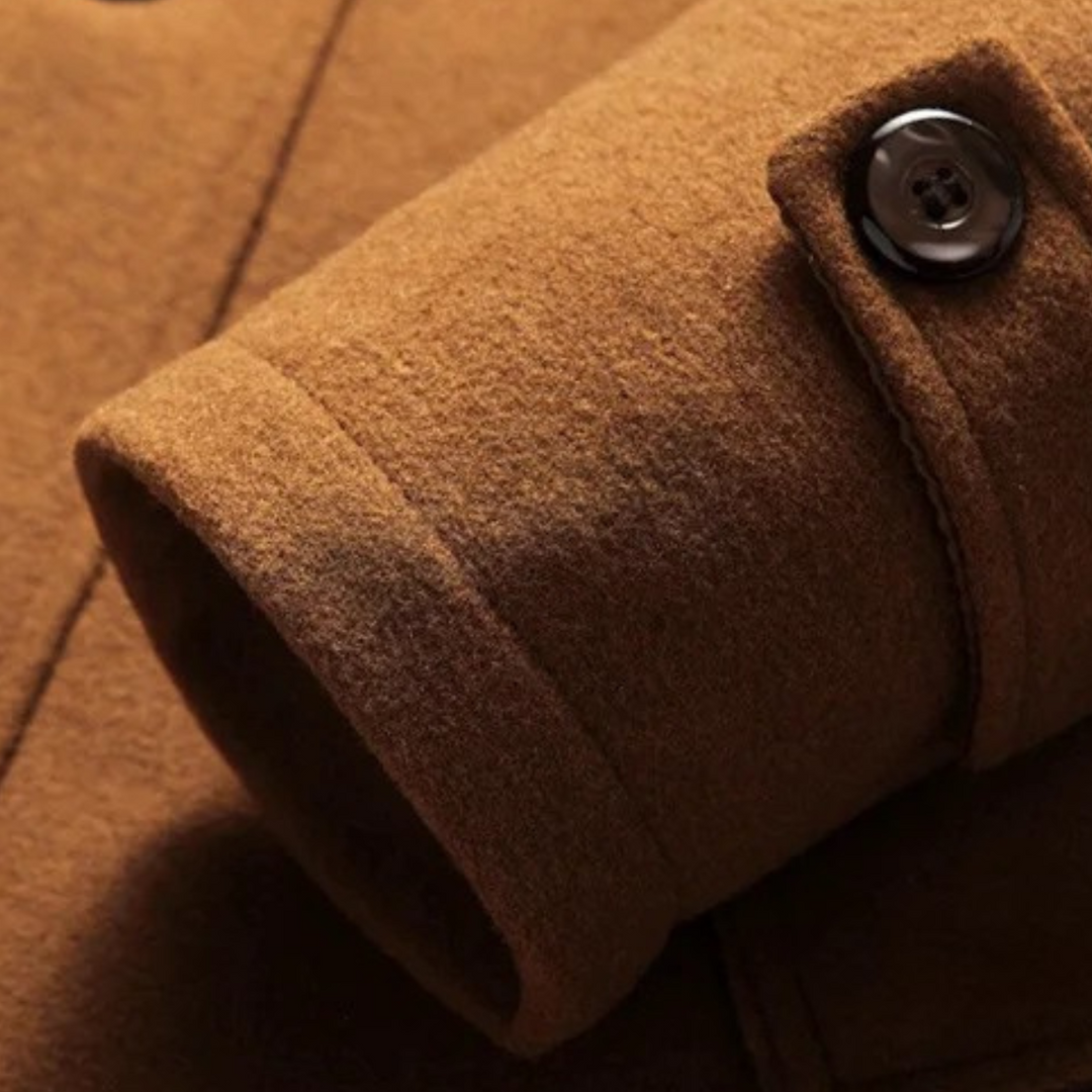 Mens Wool Blend Trench Coat Quilted Lining Classic Fit