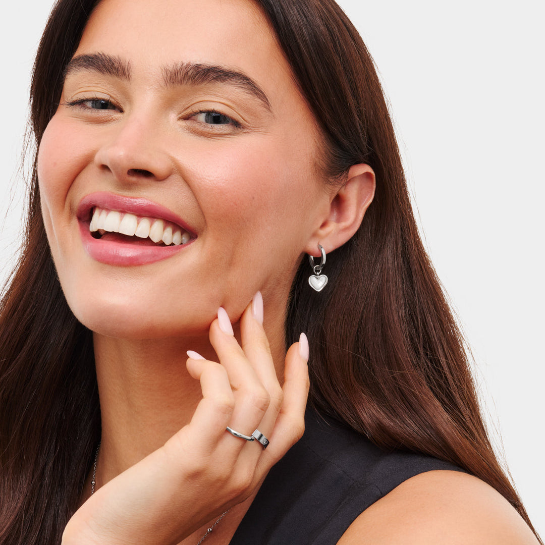 Womens Quartz Heart-Shaped Earrings