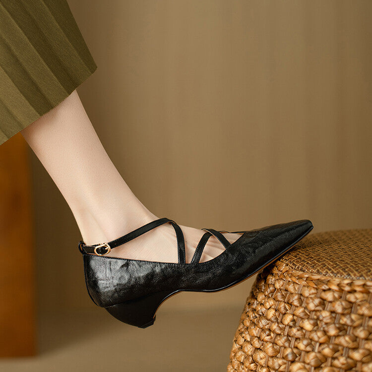 Womens Genuine Leather Heels Classic Fit