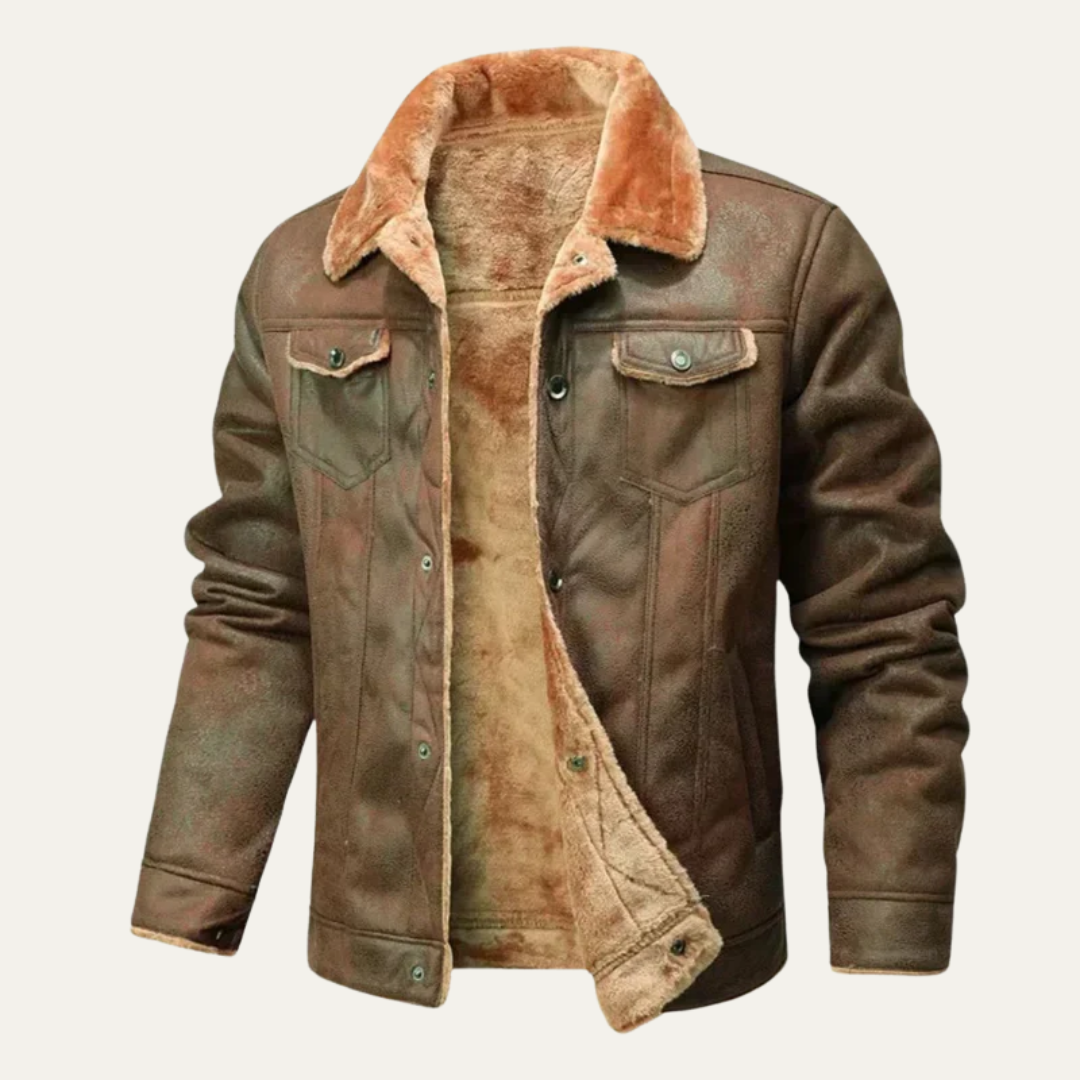 Mens Trucker Jacket Shearling Lined Classic Fit