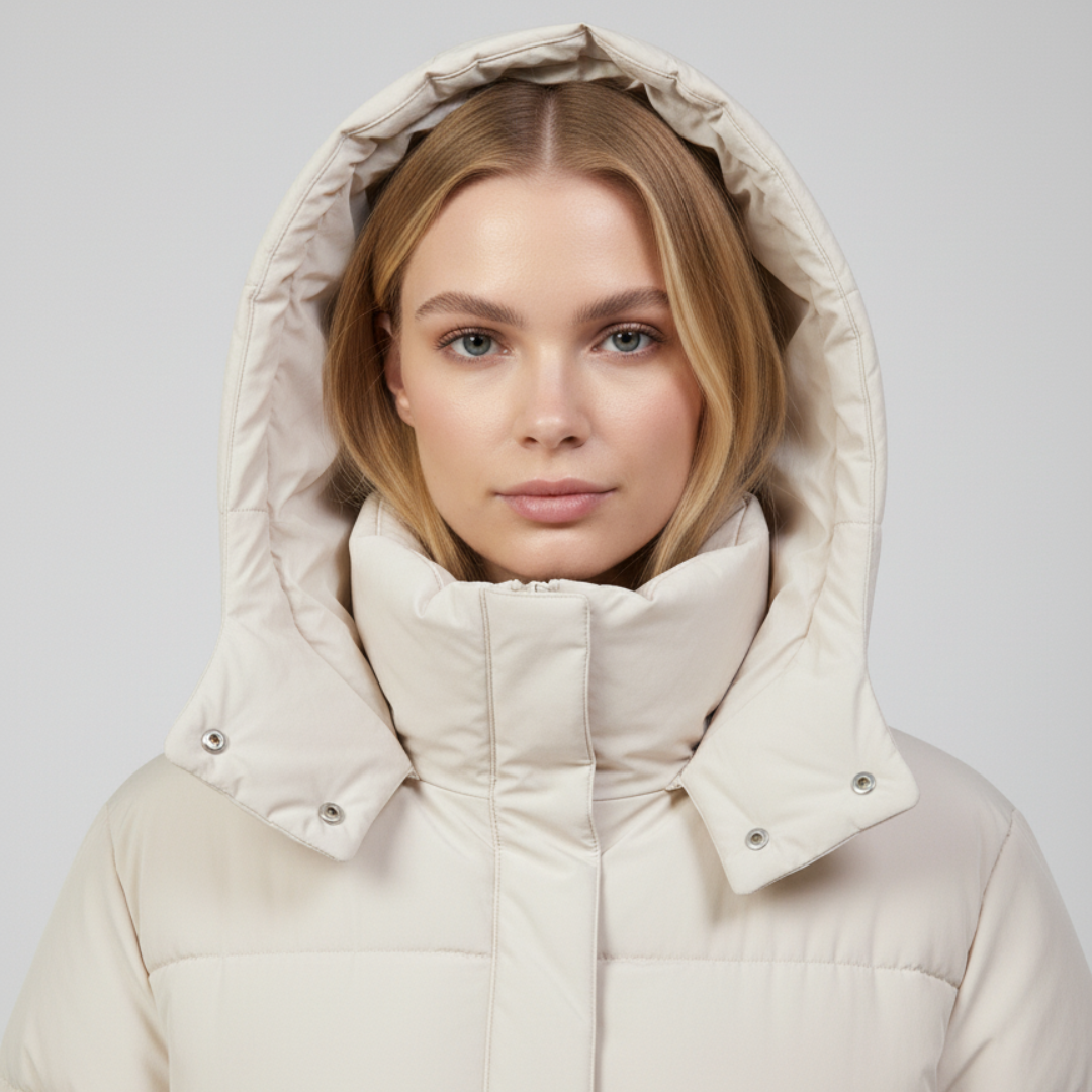 Womens Quilted Puffer Jacket Oversized High Collar Winter Outerwear