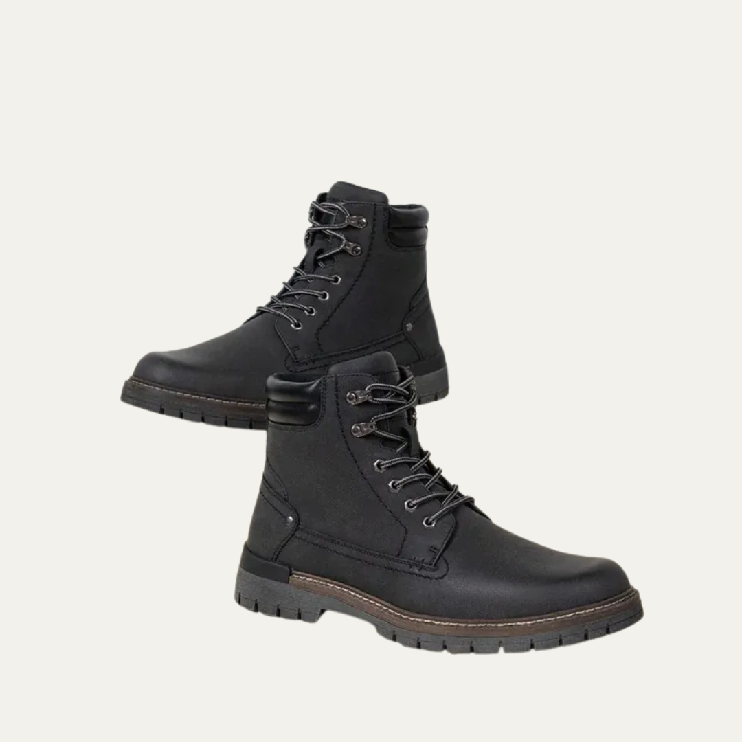 Mens Combat Boots Lace-Up Military Style Lug Sole