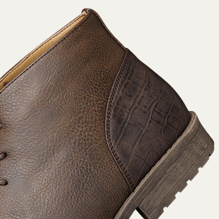 Mens Leather Boots Classic Retro Style