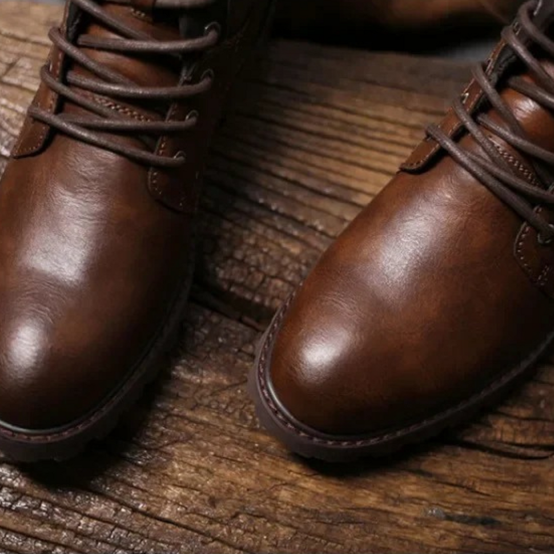 Mens Ankle Biker Boots Durable Vintage Style