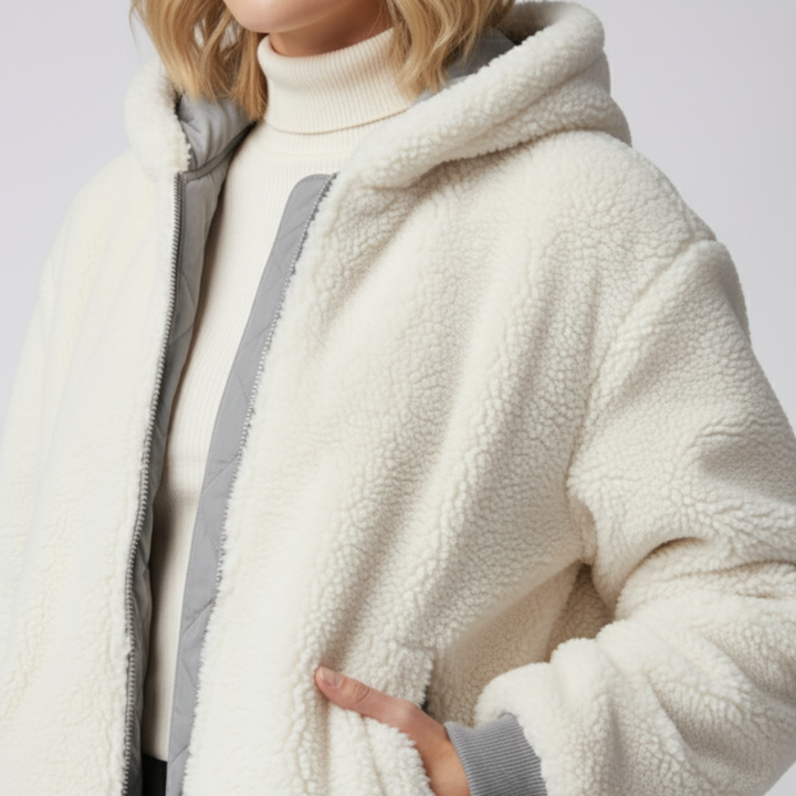 Womens Winter Jacket Reversible Oversized Zip-Up Outerwear