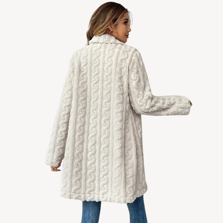 Womens Faux Fur Coat Double-Breasted Fit