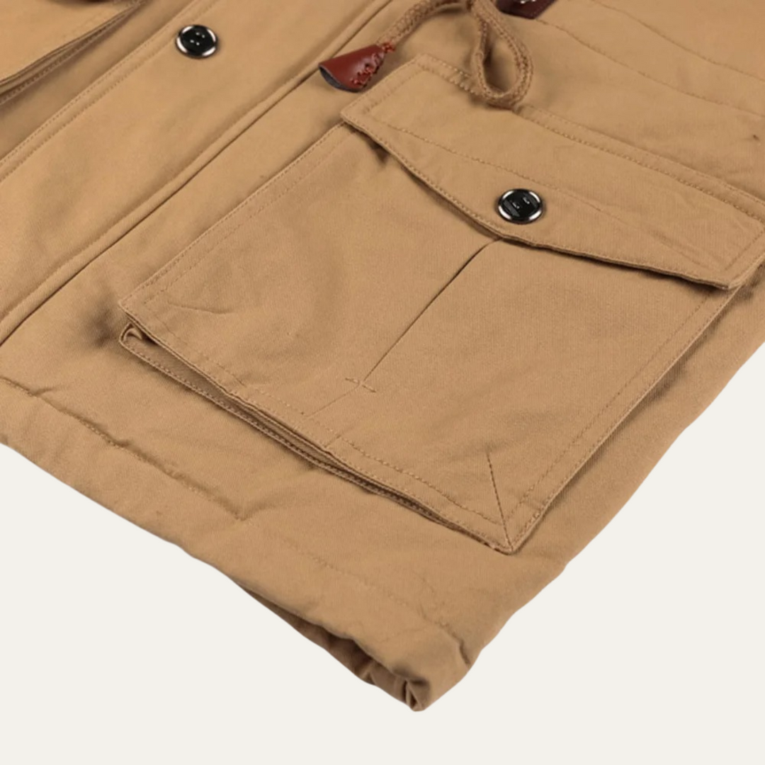 Mens Padded Cargo Jacket Winter Insulated Warm
