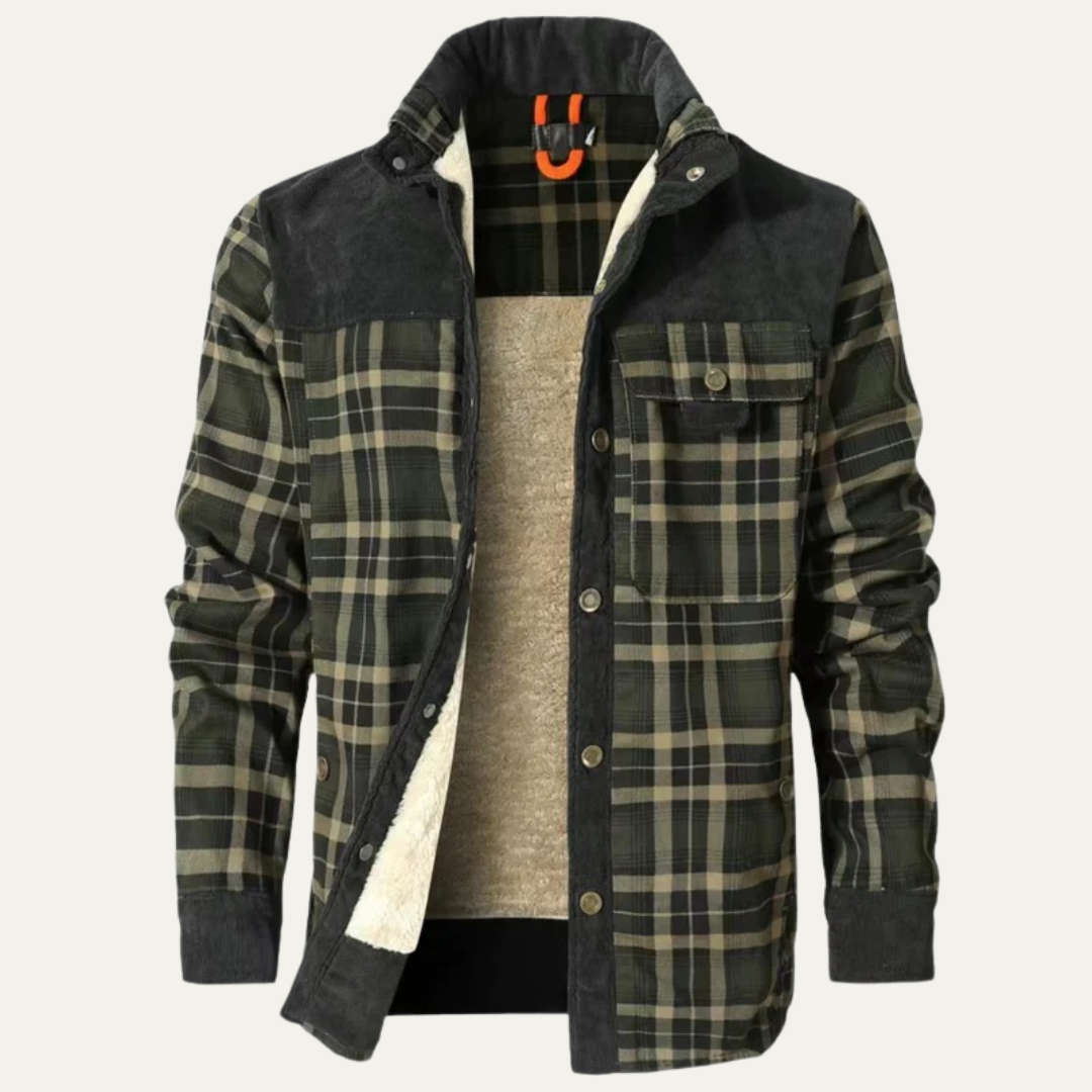 Mens Shirt Jacket Corduroy Yoke Fleece Lined Relaxed Fit