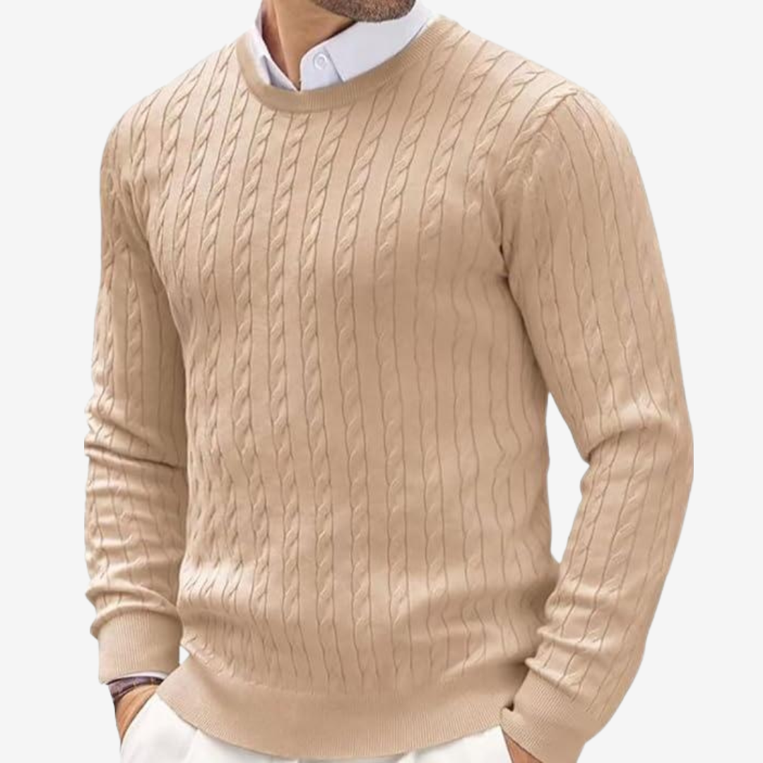 Mens Knitted Sweater Crewneck Comfortable Fit