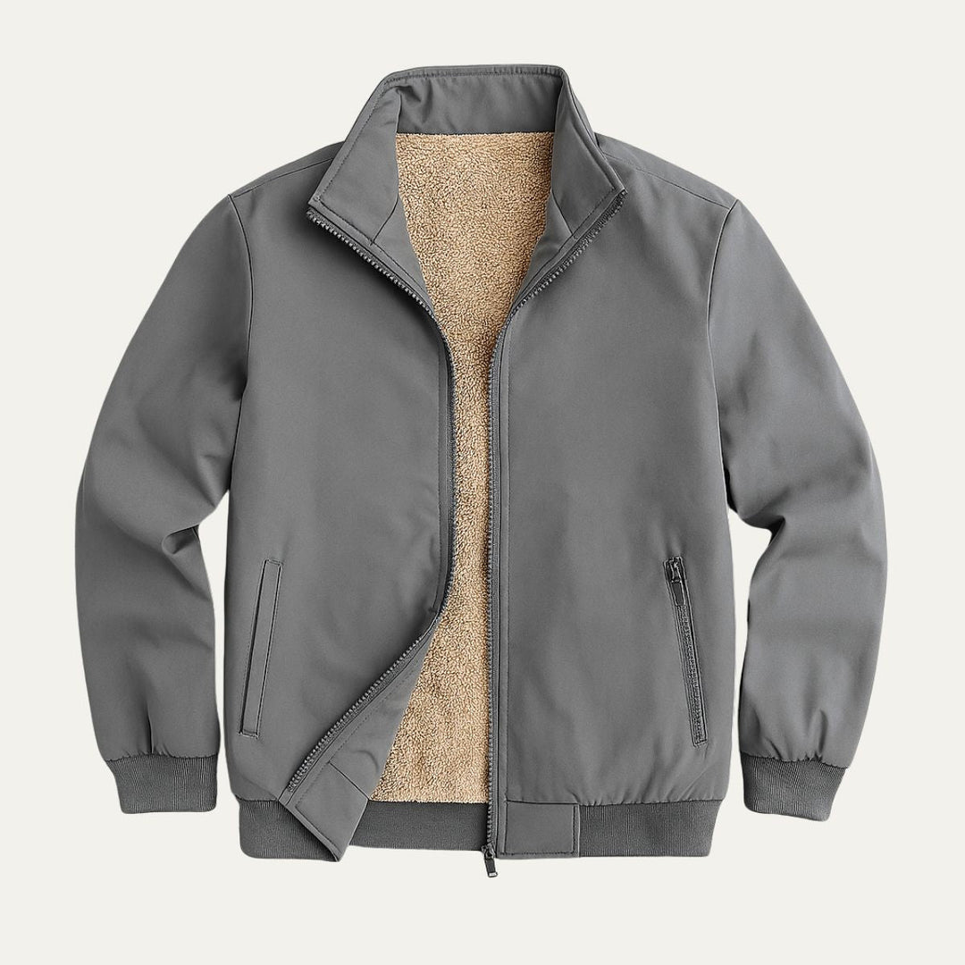Mens Harrington Jacket Sherpa Lined Lightweight Full Zip