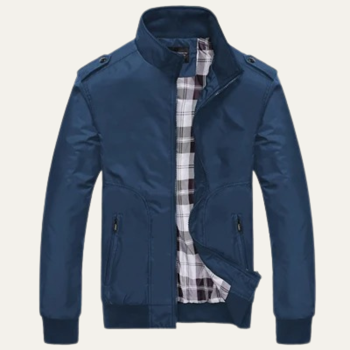 Mens Lightweight Bomber Jacket with Stand Collar