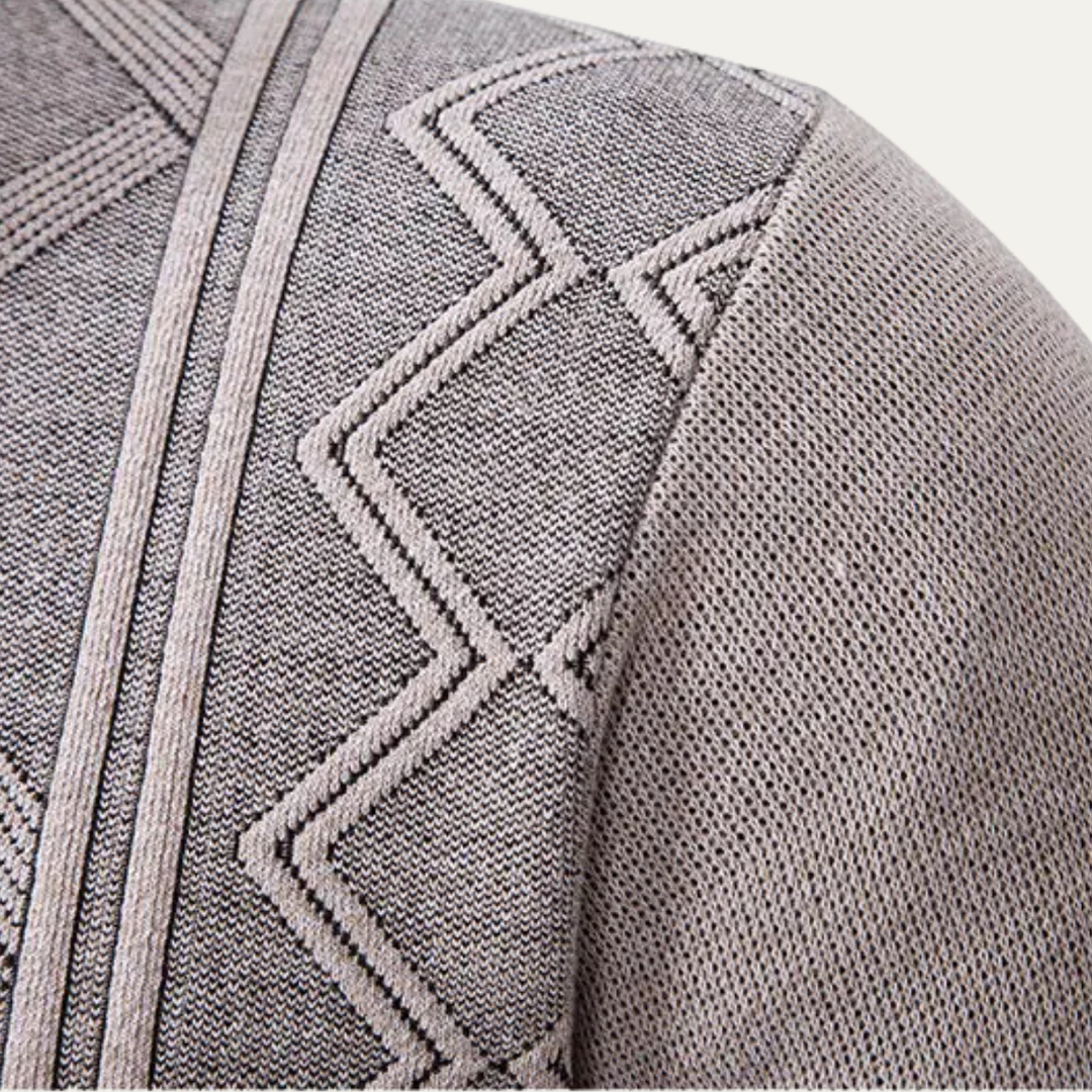 Mens Knit Cardigan High Neck Zip-Up Winter Style