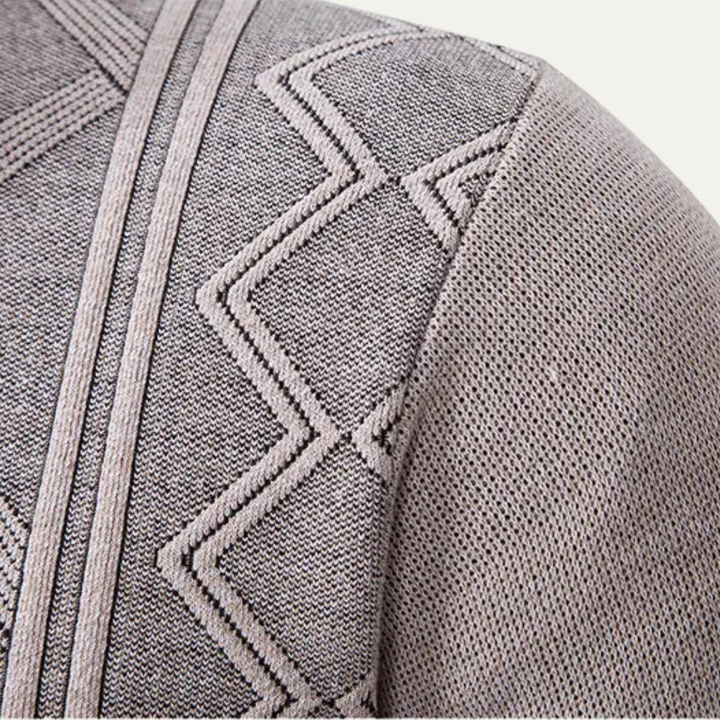Mens Knit Cardigan High Neck Zip-Up Winter Style