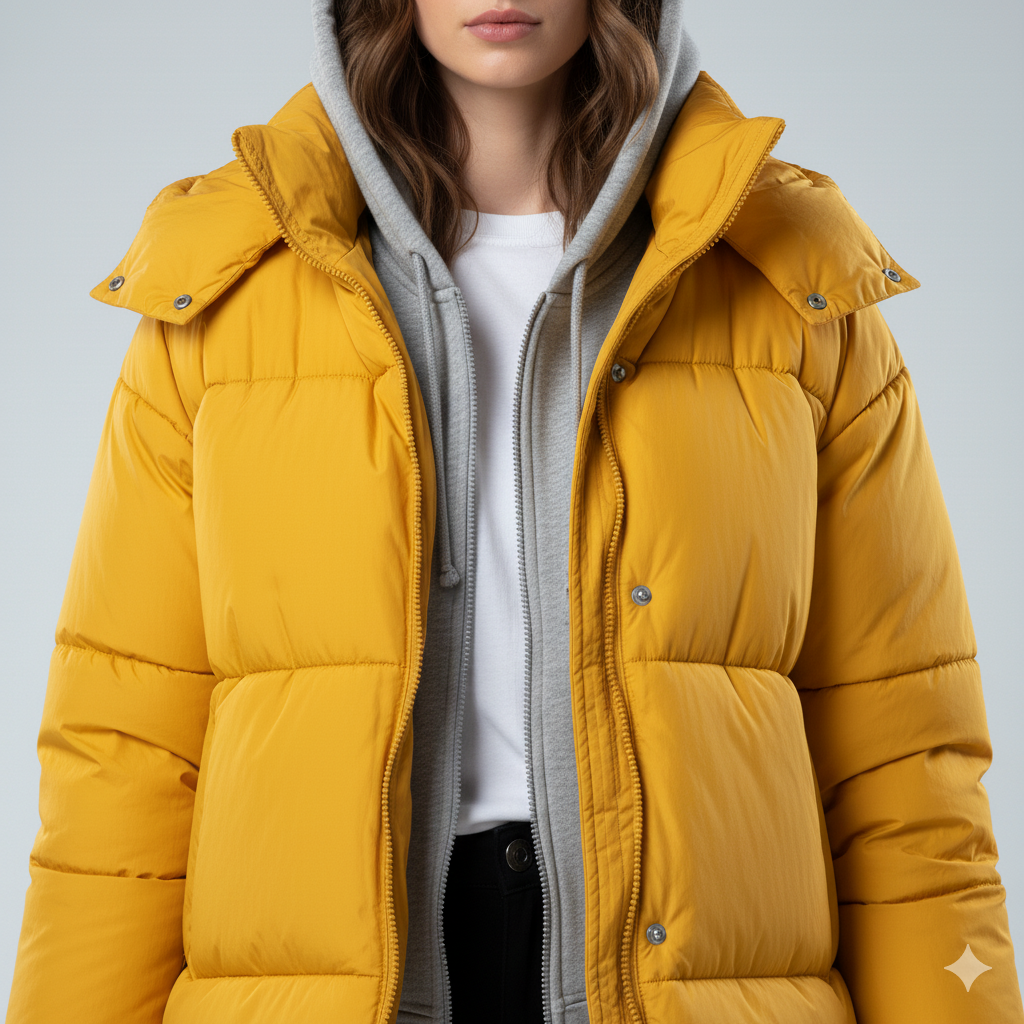 Womens Quilted Padded Jacket Oversized Hooded Winter Coat