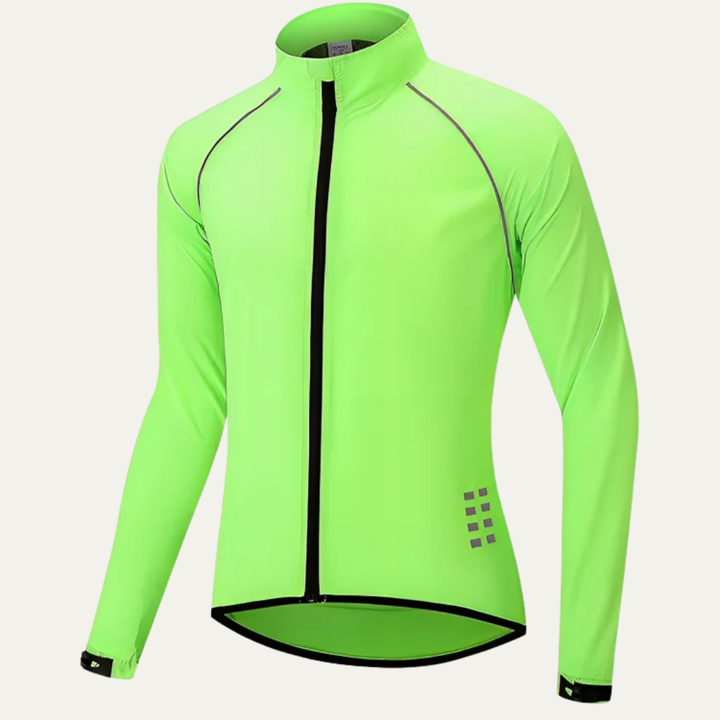 Mens Cycling Jacket Reflective High Collar Full Zip