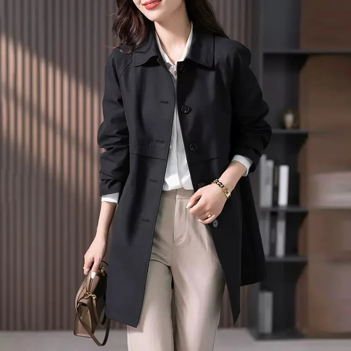 Womens Double Breasted Trench Coat Classic Fit