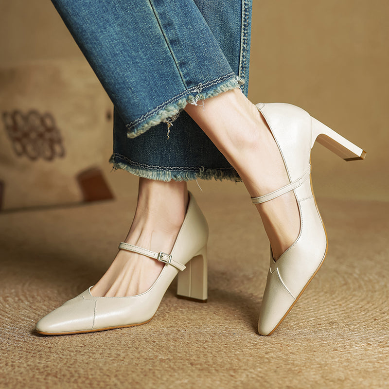 Womens Heels Genuine Leather Classic Fit
