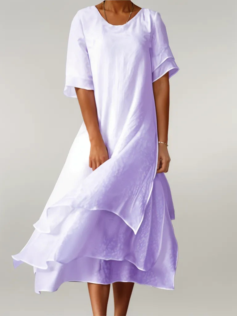 Womens Midi Dress Cotton Comfortable Fit