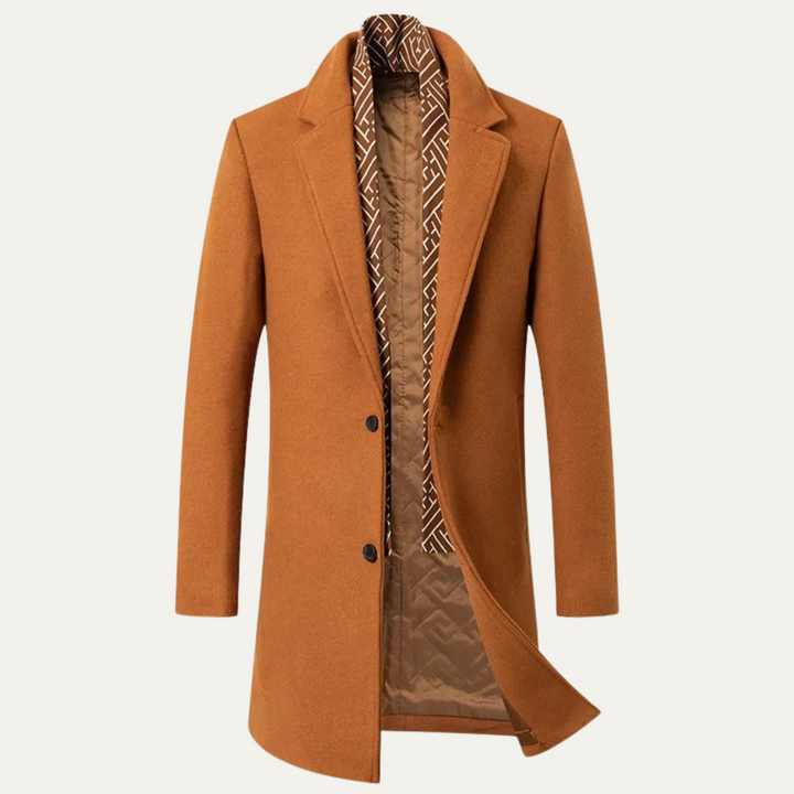Mens Wool Formal Winter Coat Classic Fit