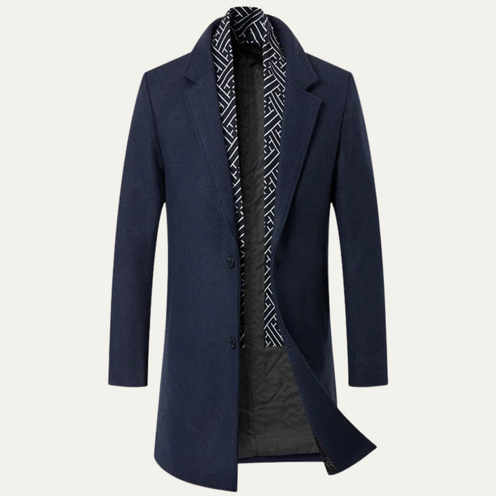 Mens Wool Formal Winter Coat Classic Fit