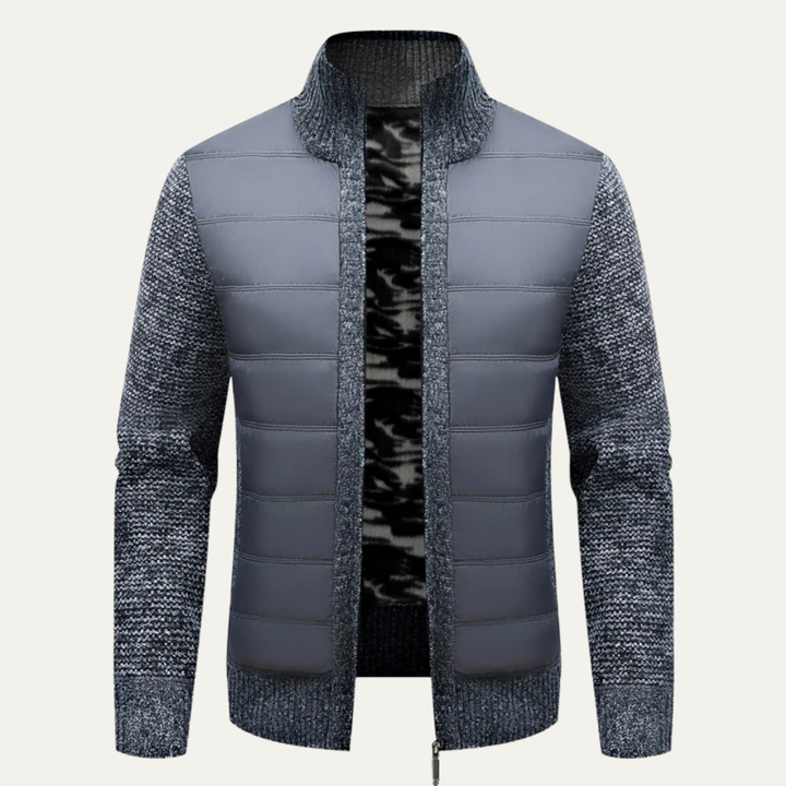 Mens Padded Knit Jacket Winter Zip-Up