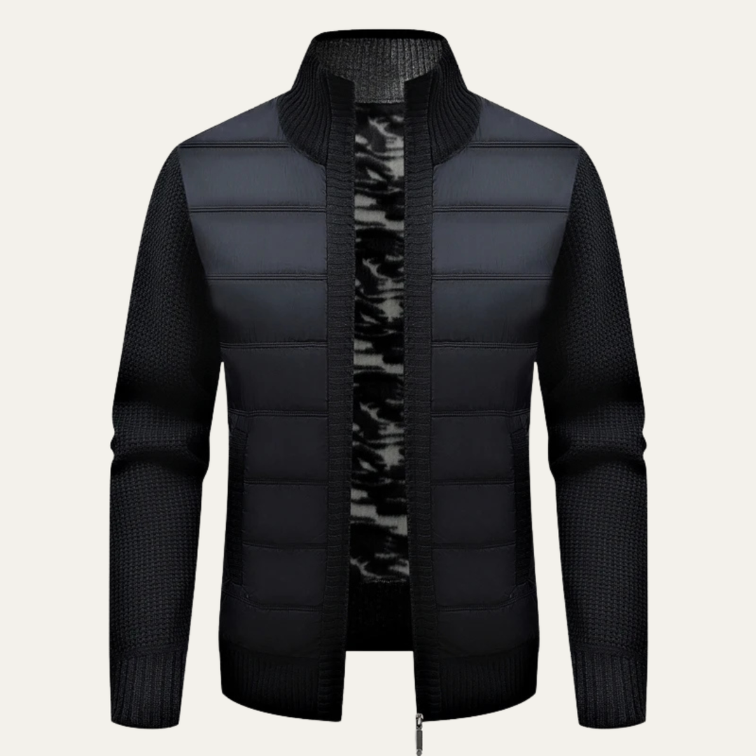 Mens Padded Knit Jacket Winter Zip-Up - BritishMode