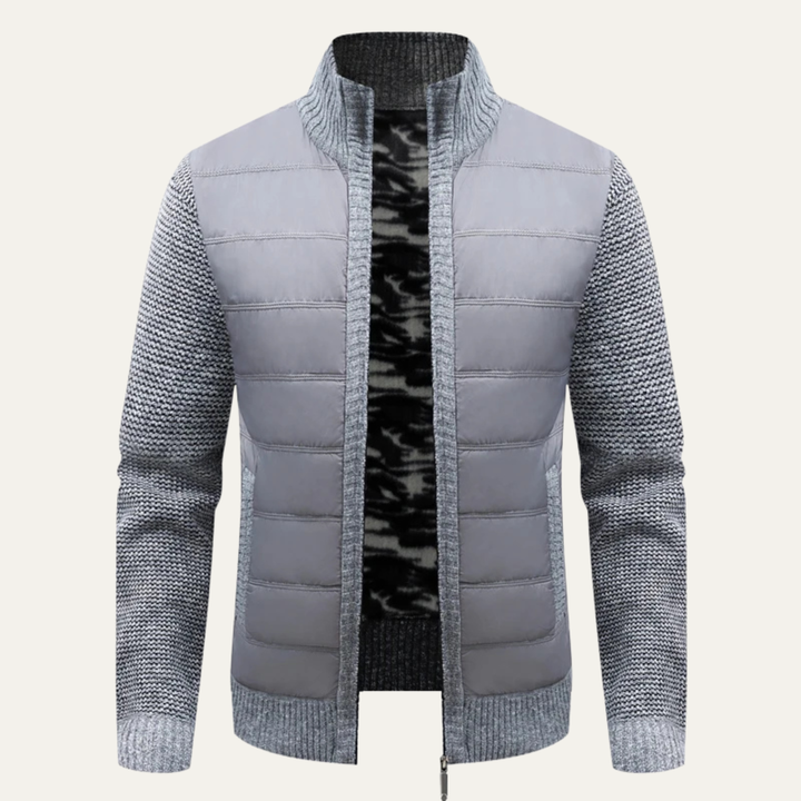 Mens Padded Knit Jacket Winter Zip-Up
