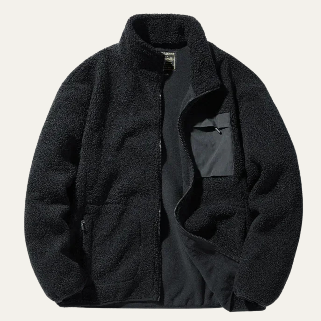 Mens Outdoor Fleece Jacket Warm Zip-Up