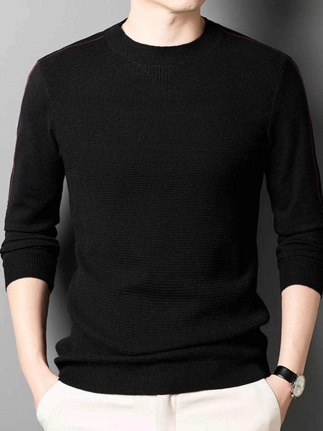 Mens Lightweight Sweater Crew Neck Regular Fit