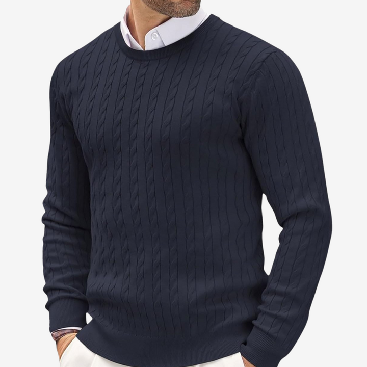 Mens Knitted Sweater Crewneck Comfortable Fit - BritishMode