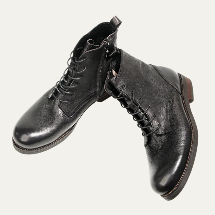 Mens Leather Casual Lace-Up Boots Retro Style