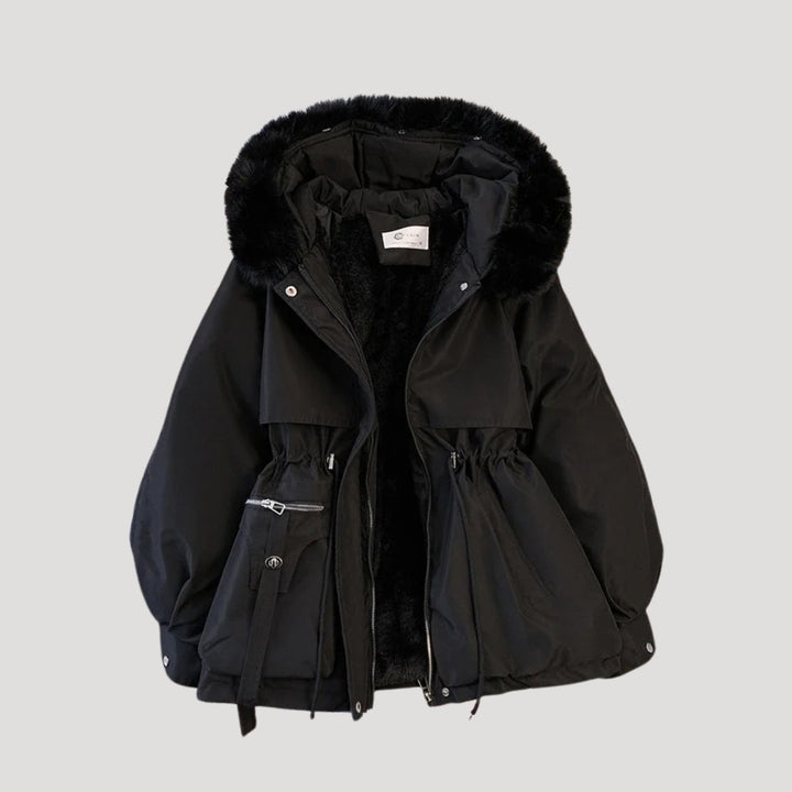 Womens Parka Coat with Faux Fur Hood Warm