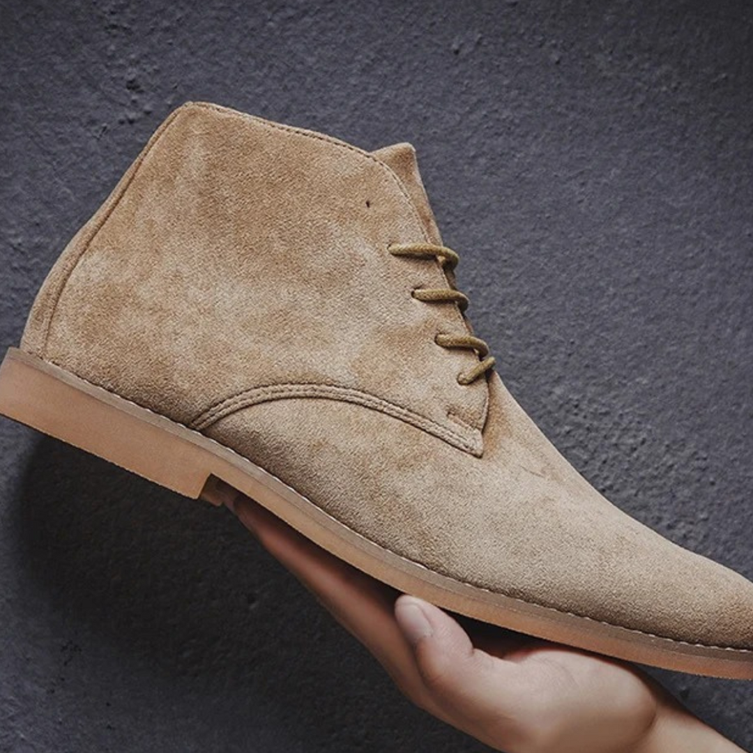 Mens Casual Suede Lace-Up Ankle Boots
