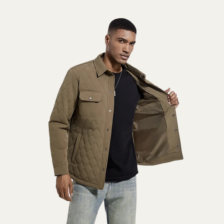 Mens Quilted Jacket Lightweight Casual Fit