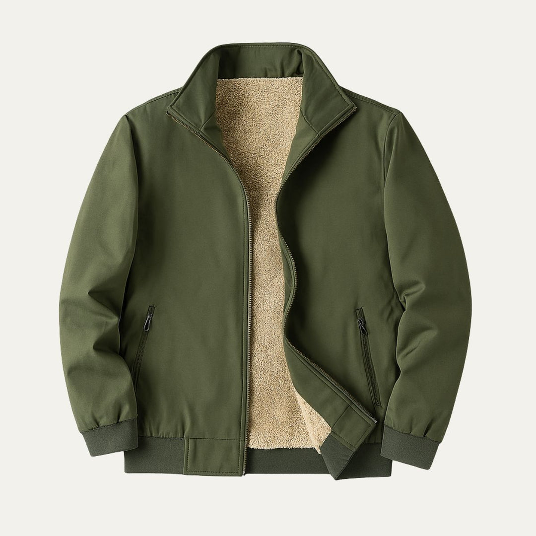 Mens Harrington Jacket Sherpa Lined Lightweight Full Zip